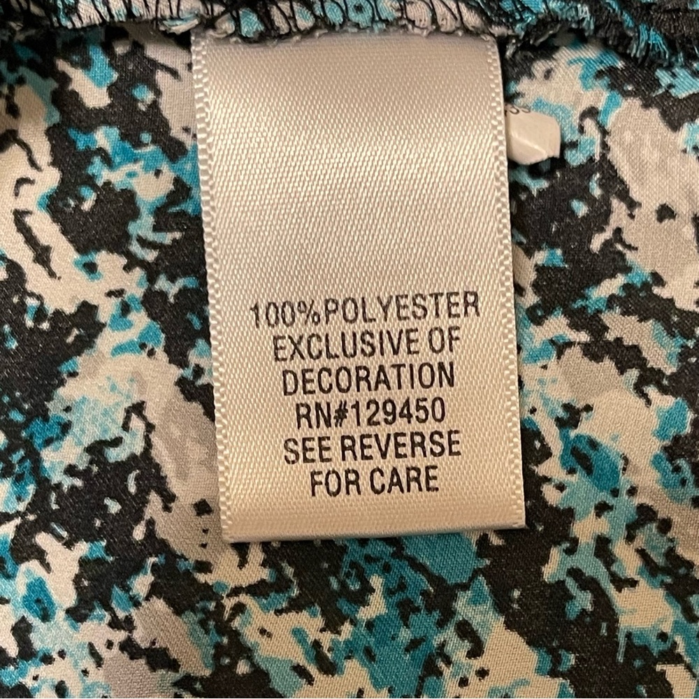 Apt. 9 Women’s XL Teal, White, and Black Geometric Sleeveless Tank Blouse Studs - Picture 5 of 8